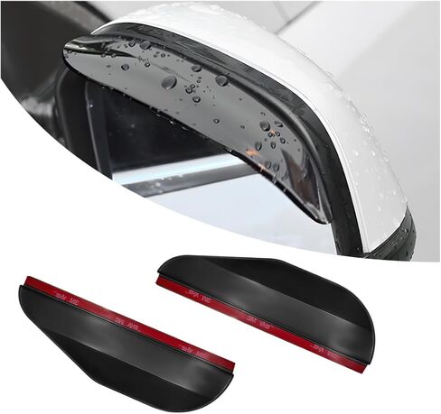 2 PCS Mirror Rain Visor Eyebrow, Waterproof Car Rear View Mirror Rain Cover Visor Guard, Universal Rainproof Carbon Fiber Rearview Mirror Protector Sticker for Car Truck SUV (Black) in Saudi Arabia