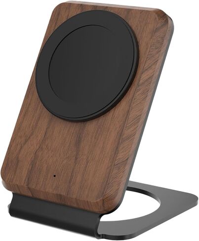 ARK Uno² - Solid Wood Phone Stand Magnetic Wireless Charging Station w/Adapter & USB to USBC 15W Wireless Charger. Home, Office, Kitchen,Best Mens Gifts! in Kuwait