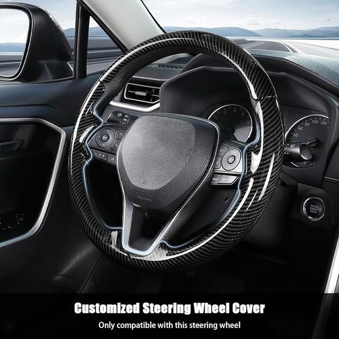 Aimato Customized Steering Wheel Cover for Toyota Camry 2018-2024/RAV4 2019-2025/Corolla 2020-2025/Avalon 2019-2022/Venza 2021-2024 Thin,Anti-Slip,Scratch-Resistant Exclusive Car Accessory for Toyota in Kuwait