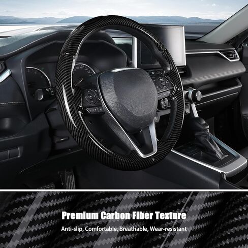 Aimato Customized Steering Wheel Cover for Toyota Camry 2018-2024/RAV4 2019-2025/Corolla 2020-2025/Avalon 2019-2022/Venza 2021-2024 Thin,Anti-Slip,Scratch-Resistant Exclusive Car Accessory for Toyota in Kuwait