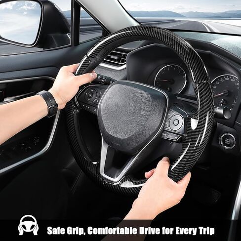 Aimato Customized Steering Wheel Cover for Toyota Camry 2018-2024/RAV4 2019-2025/Corolla 2020-2025/Avalon 2019-2022/Venza 2021-2024 Thin,Anti-Slip,Scratch-Resistant Exclusive Car Accessory for Toyota in Kuwait