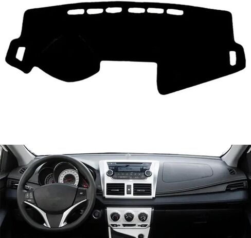 مناسب لسيارة Toyota Vios Yaris 2014-2019 LHD، غطاء لوحة عدادات السيارة، غطاء لوحة عدادات السيارة أسود للحماية من الشمس، متين مانع للانزلاق in Saudi Arabia