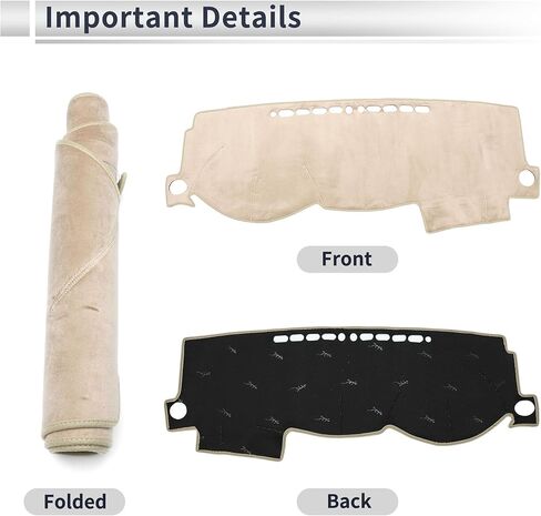 Dashboard Cover Anti-Slip/Anti Dust Dash Cover Mat Carpet for Toyota Corolla 2004-2008 Flannel Beige in Saudi Arabia
