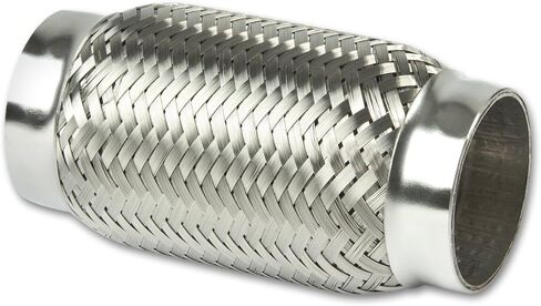 Auto Dynasty 2.375 inches Inlet Stainless Steel Double Braided 4.25 inches Flex Pipe Connector (6.125 inches Overall Length) in Saudi Arabia
