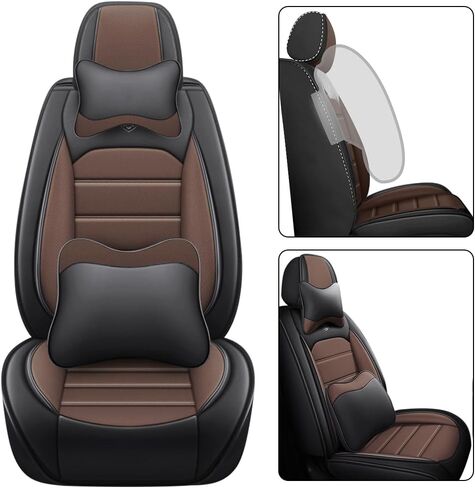 غطاء مقعد جلدي لسيارة Buick Cascada 2016-2023، أغطية مقاعد ناعمة مقاومة للماء، أغطية مقاعد الملحقات الداخلية وسادة هوائية لحماية السيارة متوافقة (أزرق وأبيض، مجموعة كاملة) in Saudi Arabia