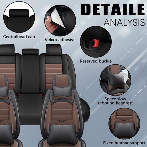 غطاء مقعد جلدي لسيارة Buick Cascada 2016-2023، أغطية مقاعد ناعمة مقاومة للماء، أغطية مقاعد الملحقات الداخلية وسادة هوائية لحماية السيارة متوافقة (أزرق وأبيض، مجموعة كاملة) in Saudi Arabia