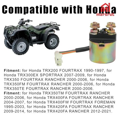 Starter Solenoid Relay Replacement Compatible with Honda Rancher 420 TRX420, for Rancher 350 TRX 350, for Foreman 400 450 500, for Rubicon 500 2012-2019, for Pioneer 500 2015-2021 in Saudi Arabia