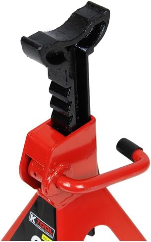 K Tool International 61201 2 Ton Automotive Jack Stands for Garages, Repair Shops, and DIY, Lightweight, 4,000 lbs. Capacity, Heavy Duty Steel Frame, Adjustable Height 10.75"-16.73", Red/Black, Pair in Saudi Arabia