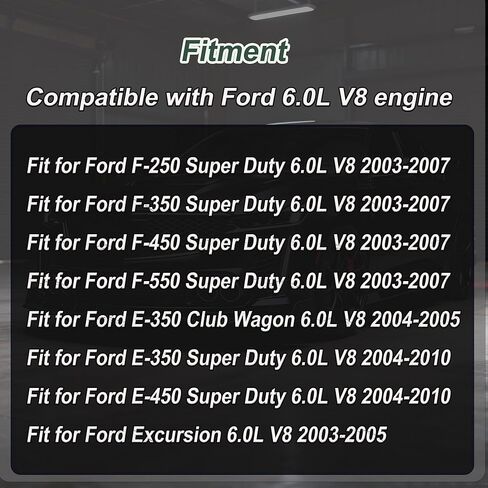6.0 مجموعة حشية كاملة للرأس مع براغي رأس (18 مم) وأختام مناسبة لسيارة Ford F250 F350 F450 F550 Excursion E350 E450 6.0L Powerstroke Diesel Turbo V8 2003-2010 26374PT ES72229 in Kuwait