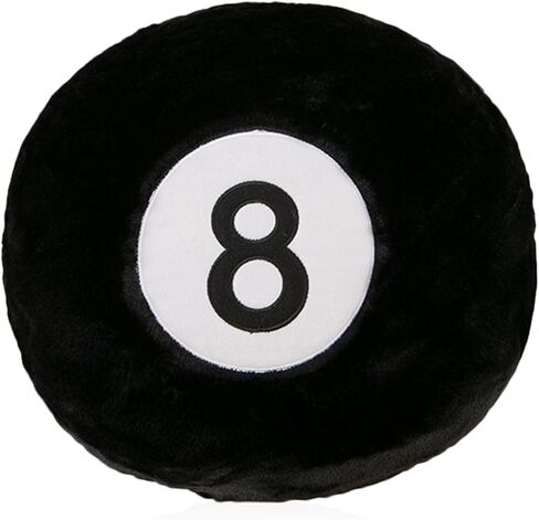 zhidiloveyou 8 Ball Pillow Black Stuffed Billiards Plush Small Decorative Cushion Toy, 13 in in Saudi Arabia