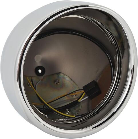 Round Headlight Housing 67789 91, Chrome Head Lamp Bulb Bucket Shell for Motorcycle, 7 Inch Headlight with Aluminum Alloy Construction, Universal Fit for Sealed Beams H4 Halogen LE in Saudi Arabia