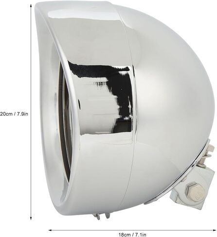 Round Headlight Housing 67789 91, Chrome Head Lamp Bulb Bucket Shell for Motorcycle, 7 Inch Headlight with Aluminum Alloy Construction, Universal Fit for Sealed Beams H4 Halogen LE in Saudi Arabia