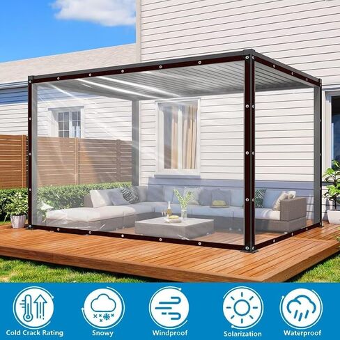Clear Tarps with Grommets 4x6ft,Heavy Duty Waterproof Tarp Cover,Transparent PVC Vinyl Tarpaulin for Outdoor,Plant,Garden,Chicken Coop,Patio,cat Litter in Saudi Arabia