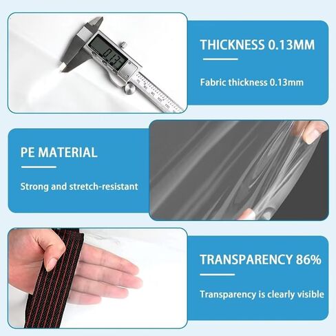 Clear Tarps with Grommets 4x6ft,Heavy Duty Waterproof Tarp Cover,Transparent PVC Vinyl Tarpaulin for Outdoor,Plant,Garden,Chicken Coop,Patio,cat Litter in Saudi Arabia