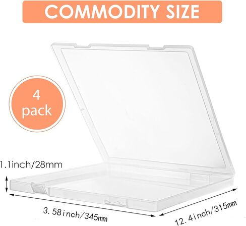 4 Pack Scrapbook Paper Storage, 12x12 Plastic Paper Organizer Box, Stackable Portable Document Holder, Craft Organizer Storage, Photo Storage Box Sticker Art Supplies Organizers (White, 4Pcs) in Saudi Arabia
