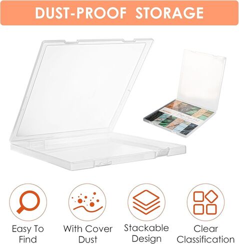 4 Pack Scrapbook Paper Storage, 12x12 Plastic Paper Organizer Box, Stackable Portable Document Holder, Craft Organizer Storage, Photo Storage Box Sticker Art Supplies Organizers (White, 4Pcs) in Saudi Arabia
