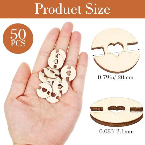 50Pcs Wooden Hat Pom Poms Buttons, 20mm Brown Removable Knitted Hat Love Button, Faux Fur Pom Pom Fastener Sewing Accessories for Knitting Beanies DIY Craft Decoration(50) in Saudi Arabia