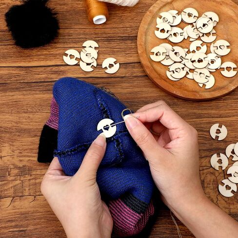 50Pcs Wooden Hat Pom Poms Buttons, 20mm Brown Removable Knitted Hat Love Button, Faux Fur Pom Pom Fastener Sewing Accessories for Knitting Beanies DIY Craft Decoration(50) in Saudi Arabia