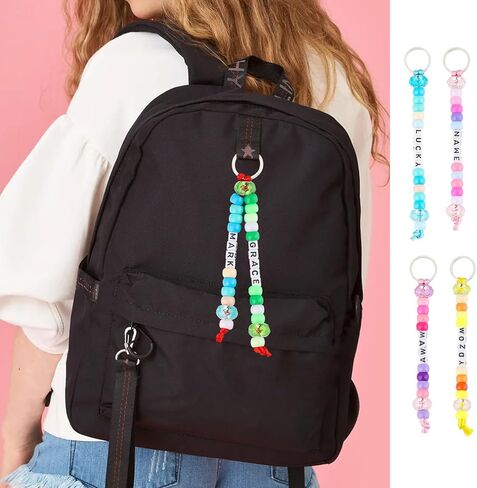 PineHaven 564 Pcs DIY Bead Keychain Kit Key Chain Making Craft Adjustable Letter Beads Strings Kit Alphabet Bead Jewelry Key Ring Gift Backpack Accessories for Holiday Party Favor (Candy Color) in Saudi Arabia