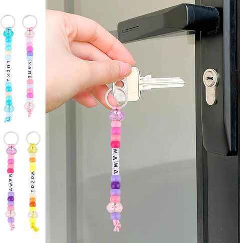 PineHaven 564 Pcs DIY Bead Keychain Kit Key Chain Making Craft Adjustable Letter Beads Strings Kit Alphabet Bead Jewelry Key Ring Gift Backpack Accessories for Holiday Party Favor (Candy Color) in Saudi Arabia