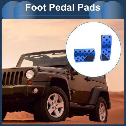1 Set Automatic Foot Pedal Pads Foot Accelerator Pedal Covers for Jeep Wrangler 2018-2024 Aluminum Alloy Blue in Saudi Arabia