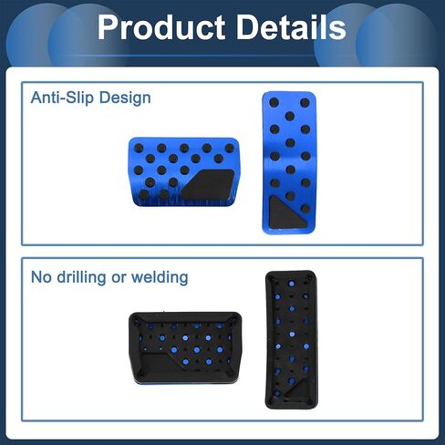 1 Set Automatic Foot Pedal Pads Foot Accelerator Pedal Covers for Jeep Wrangler 2018-2024 Aluminum Alloy Blue in Saudi Arabia