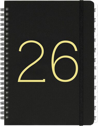 2026 Planner - Calendar Planner 2026 from Jan. 2026 - Dec. 2026, 2026 Planners Weekly and Monthly with Tabs, Inner Pocket, 6.4'' x 8.5'', Black in Saudi Arabia