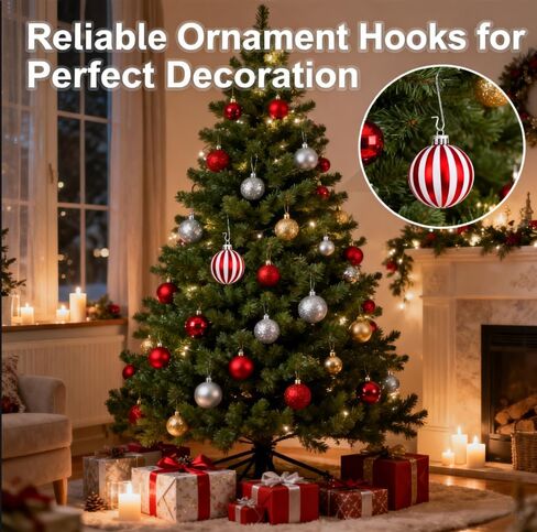 Naler 120PCS Ornament Hooks, Christmas Ornament Hangers Stainless Steel S-Shaped Hangers for Christmas Decoration Christmas Tree Decoration New Year Party in Kuwait