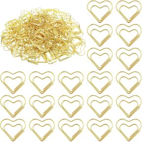 150 Pcs Gold Heart Paper Clips, Cute Metal Heart Paper Clips, Small Cute Love Shaped Stainless Steel Metal Bookmarks for Office, School Notes, Documents, Wedding Decor Crafts & Stationery in Saudi Arabia