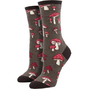 Socksmith Women's Pretty Fly For A Fungi Crew Socks, green heather in Kuwait