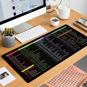 Excel Cheat Sheet Desk Pad Shortcut Keys Mouse Pad Gaming Mouse Pad Desk Accessories Waterproof Non-Slip Large Computer Mat in Kuwait