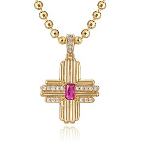 Fettero Cross Necklace Faith Pendant 14K Plated Dainty Chain Minimalist Simple Tiny God Lords Prayer Religious Jewelry Gift in Kuwait