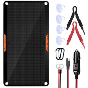 OYMSAE 30W 12V Solar Trickle Charger Maintainer, Waterproof Portable Solar Panel Battery Charger Kit with Cigarette Lighter Plug & Alligator Clips for Car, RV, Truck, Boat, Motorcycle, Marine in Saudi Arabia