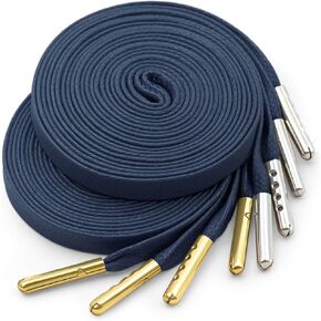 YJRVFINE Flat Waxed Shoe Laces: 2 Pairs Wax Shoelaces With Metal Tips for Sneakers in Saudi Arabia