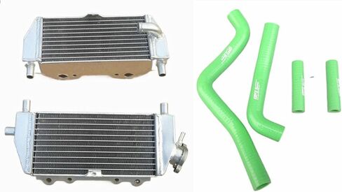 Aluminum Radiator +Silicone hose for 1994-2002 Kawasaki KX125 KX250 1995 1996 1997 1998 1999 2000 (Black) in Saudi Arabia