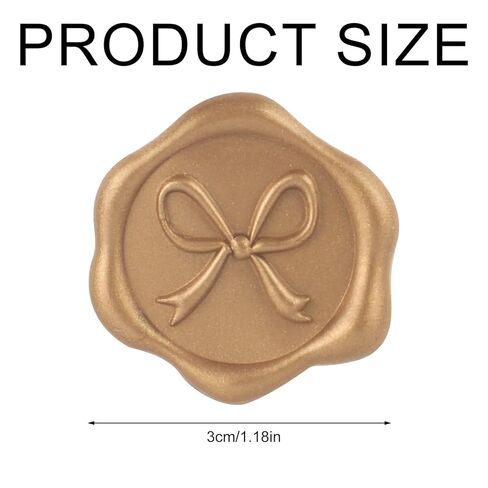 100pcs Bow Wax Seal Stickers, 1.18 Inch Elegant Gold 3D Self-Adhesive Envelope Stamp Wax Seal Decals Ideal for Wedding Party Invitation Greeting Cards Gift Wrapping Decor in Saudi Arabia