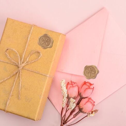 100pcs Bow Wax Seal Stickers, 1.18 Inch Elegant Gold 3D Self-Adhesive Envelope Stamp Wax Seal Decals Ideal for Wedding Party Invitation Greeting Cards Gift Wrapping Decor in Saudi Arabia