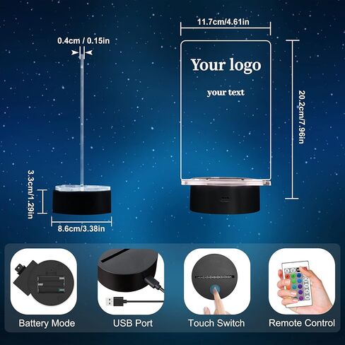 YuanDian Personalised Light up Business Card Holder, Card Organizer Business Card Stand, Business Card Display Holder, 16 Color Light LED Acrylic Card Holders Display Office in Saudi Arabia