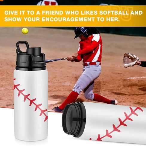Umigy 10 Pcs Softball Water Bottles Aluminum Softball Gifts Bulk Baseball Tumbler Baseball Sports Bottle with Snap Lid Leak Proof for Kid Team Travel Coffee Gym in Saudi Arabia