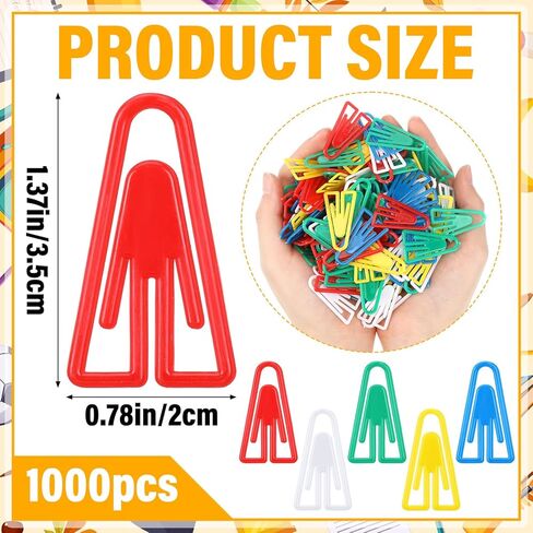 1000 Pcs Christmas Plastic Paper Clips Gift Bulk Colored Cute Medium Paperclip Clamp for Scrapbooking Planners Notebook Travel Photos Documents Crafts Office Home Supplies in Saudi Arabia