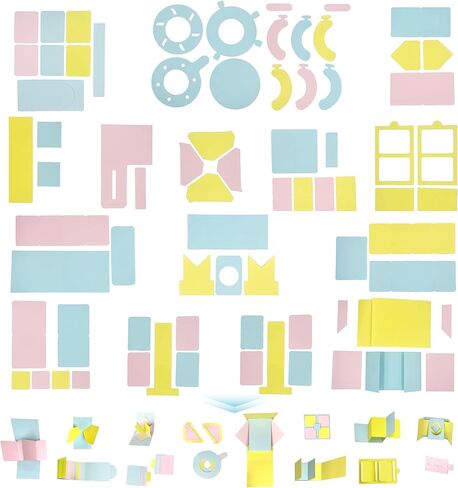 Ranxu 3D Scrapbook Kit for Photo Album, 16 Sets Handmade Scrapbook Album Materials, DIY Photo Album for Wedding, Baby, Family, Travel, Anniversary & Birthday Gift(Material Kit-Black) in Saudi Arabia
