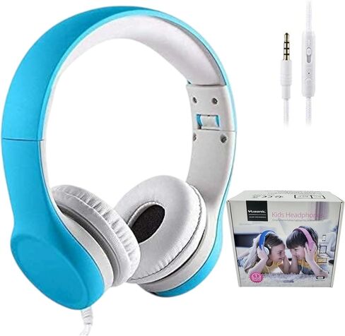 Kids Headphones with Cord, Toddler Headphones with Sharing Function, 85dB/93dB Safe Volume Limit, for Toddler Children Baby Boys Girls On-line Study, School, Travel use (Blue) in Kuwait