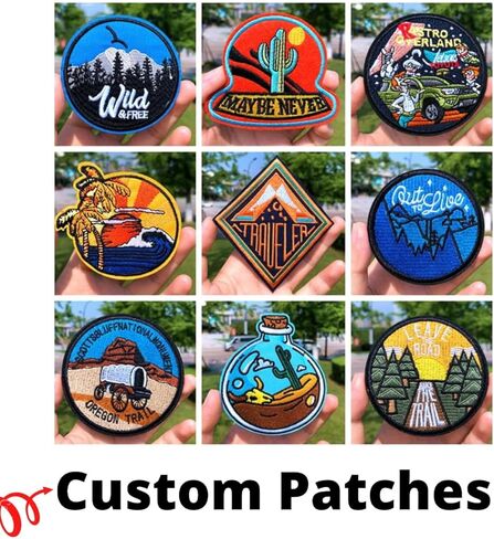 Custom Embroidered Patches,Personalized Logo Patch,Custom Decorative Patches Iron on Sew on Hook Loop Patches for Jacket Hat Back Pack Denim Uniform T-Shirt Hoodies in Saudi Arabia