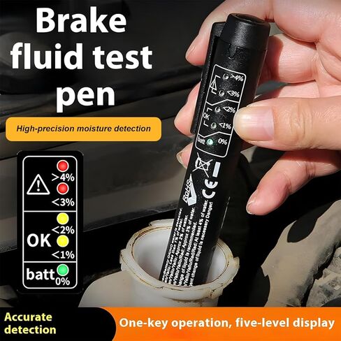 Car Brake Fluid Liquid Tester Pen, Vehicle Fluid Liquid Oil Moisture Analyzer with 5 Led Indicators, Automotive Diagnostic Testing Tool Accessories, Fit for DOT3 DOT4 DOT5.1 in Saudi Arabia