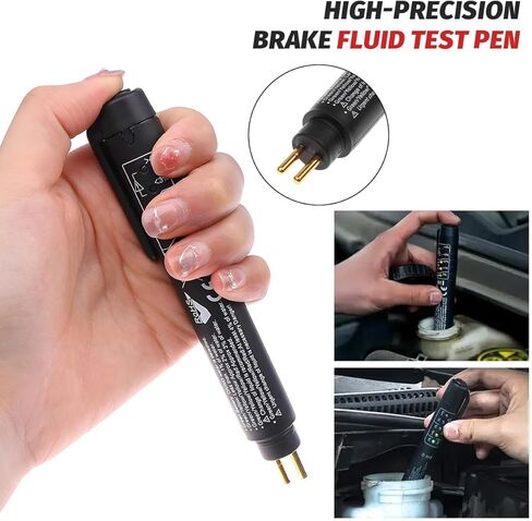 Car Brake Fluid Liquid Tester Pen, Vehicle Fluid Liquid Oil Moisture Analyzer with 5 Led Indicators, Automotive Diagnostic Testing Tool Accessories, Fit for DOT3 DOT4 DOT5.1 in Saudi Arabia