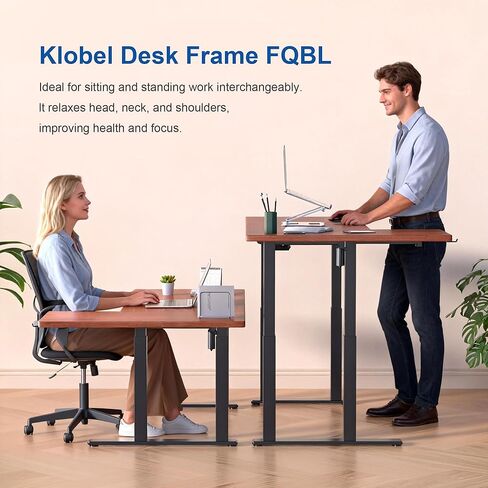 4-Leg L-Shape Standing Desk Frame Dual Motor, Electric Corner Legs Compatible Desktop Size 55″-71″, 264 lbs Weight Capacity, Anti-collision Detection Stand Up Desk Frame Workstation, Black Frame Only in Kuwait