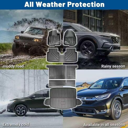 سجادات أرضية متوافقة مع 2023 2024 Honda CRV Cargo Liner Rear Trunk Mat جميع الأحوال الجوية حماية TPE حصيرة لملحقات 2023 2024 CRV (صينية البضائع في أدنى موضع) in Kuwait