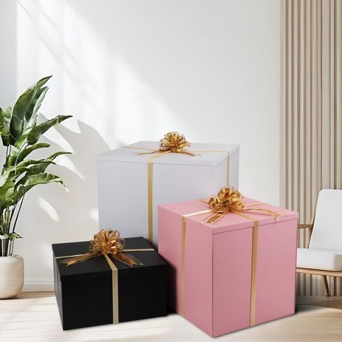 صندوق هدايا كبير جدًا مع غطاء مقاس 20 × 20 × 20 بوصة، صندوق هدايا كبير أبيض للكشف عن الجنس، علب هدايا عملاقة مع أغطية لتغليف الهدايا لمفاجأة عيد الميلاد، عيد الميلاد، الذكرى السنوية، حفل الزفاف in Kuwait