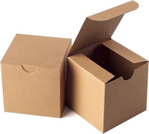 GEFTOL Small White Gift Box - 50 Pack, 4x4x4 inches, Fold & Assemble Paper Box for Bridesmaids, Proposals, Birthdays, Christmas (White) in Saudi Arabia