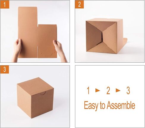 GEFTOL Small White Gift Box - 50 Pack, 4x4x4 inches, Fold & Assemble Paper Box for Bridesmaids, Proposals, Birthdays, Christmas (White) in Saudi Arabia
